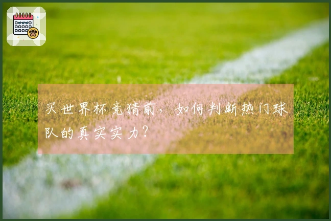 买世界杯竞猜前，如何判断热门球队的真实实力？